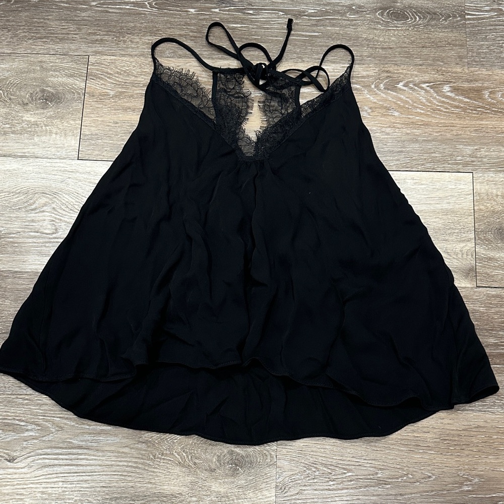 Zara Black Ruffled Top